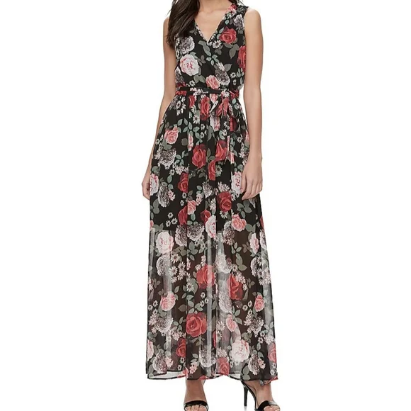 Disney | Dresses | Disney Beauty And The Beast Floral Surplice Maxi Dress |  Poshmark
